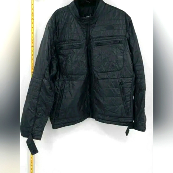 The North Face Mens Black Quilted Long Sleeve Full-Zip Jacket Coat Size XL